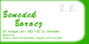 benedek borocz business card